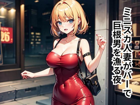 ミニスカ人妻がバーで巨根男を漁る夜