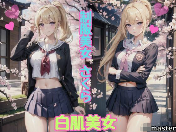 白肌女子校生×桜