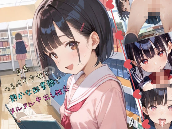 文系つるぺた少女と静かな図書館でヌルヌル中出し性交01