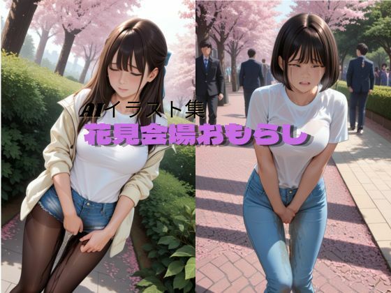 花見会場おもらし イラスト版