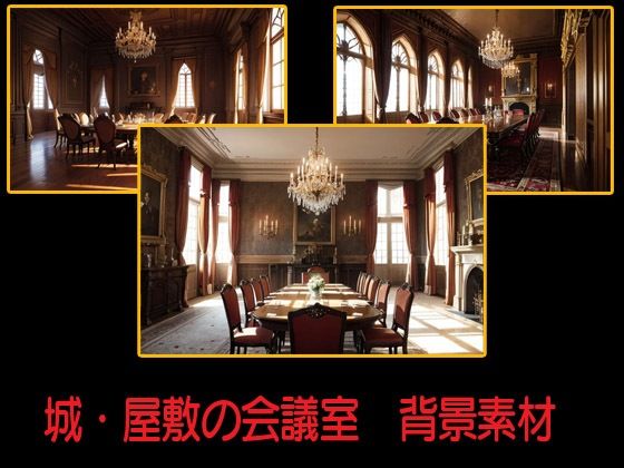 城・屋敷の会議室  背景素材