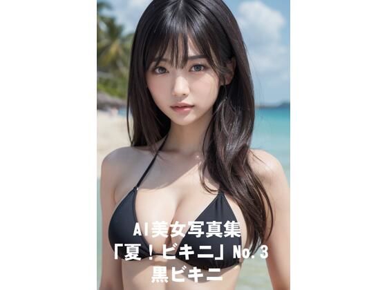 AI美女写真集「夏！ビキニ」No.3黒ビキニ