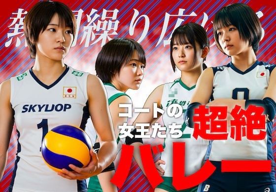 超絶バレー コートの女神たち。美しさ、跳ね上がる。