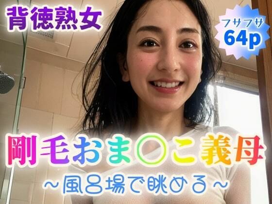 【背徳熟女】剛毛おま〇こ義母〜風呂場で眺める〜【64p】