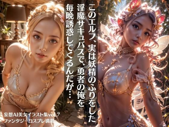 このエルフ、実は妖精のふりをした淫魔サキュバスで、勇者の俺を毎晩誘惑してくるんだが…妄想AI美女イラスト集vol.7 ファンタジーコスプレ満載