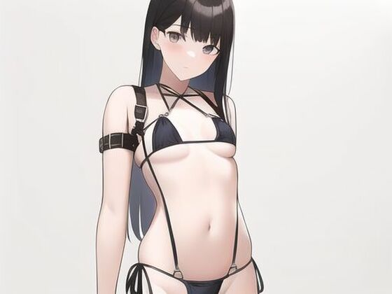 美少女のハーネス水着