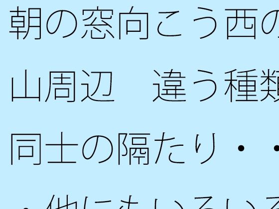 朝の窓向こう西の山周辺  違う種類同士の隔たり・・・他にもいろいろと・・