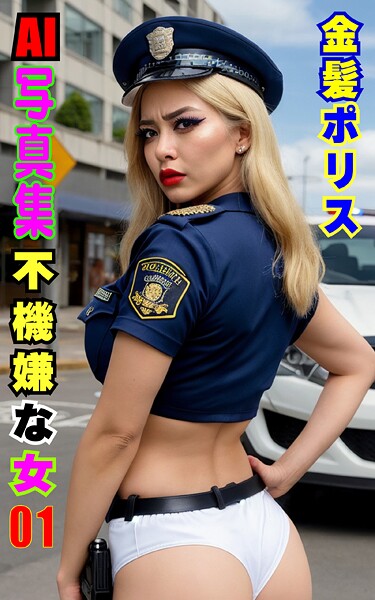 AI写真集 不機嫌な女 01 金髪ポリス